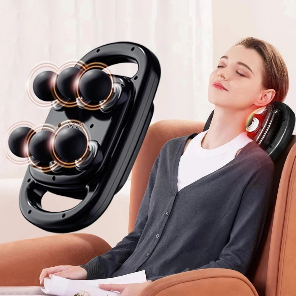 CalmSight™ 6-Head Deep Tissue Massage Gun – Percussion Therapy for Full Body Muscle Relief
