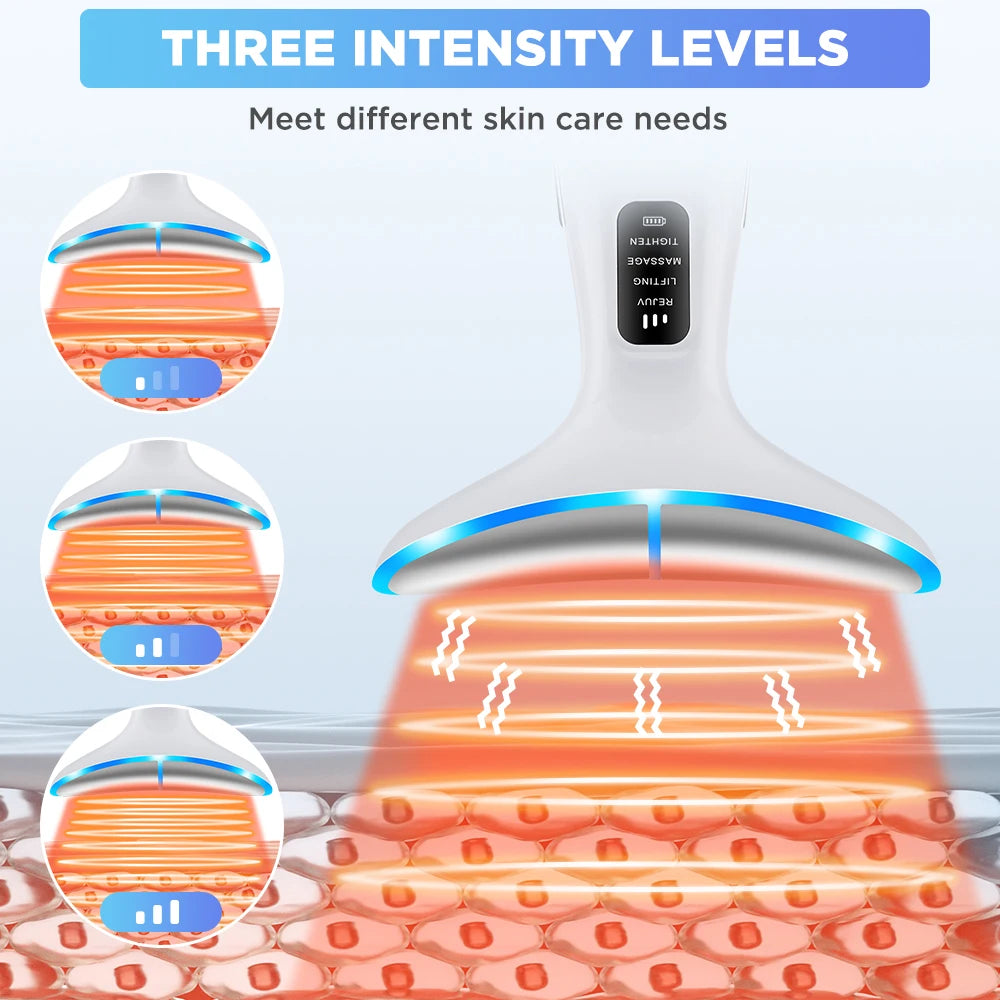 CalmSight™ Neck & Face Lifting Massager – 7-Mode LED Light Therapy & Skin Rejuvenation