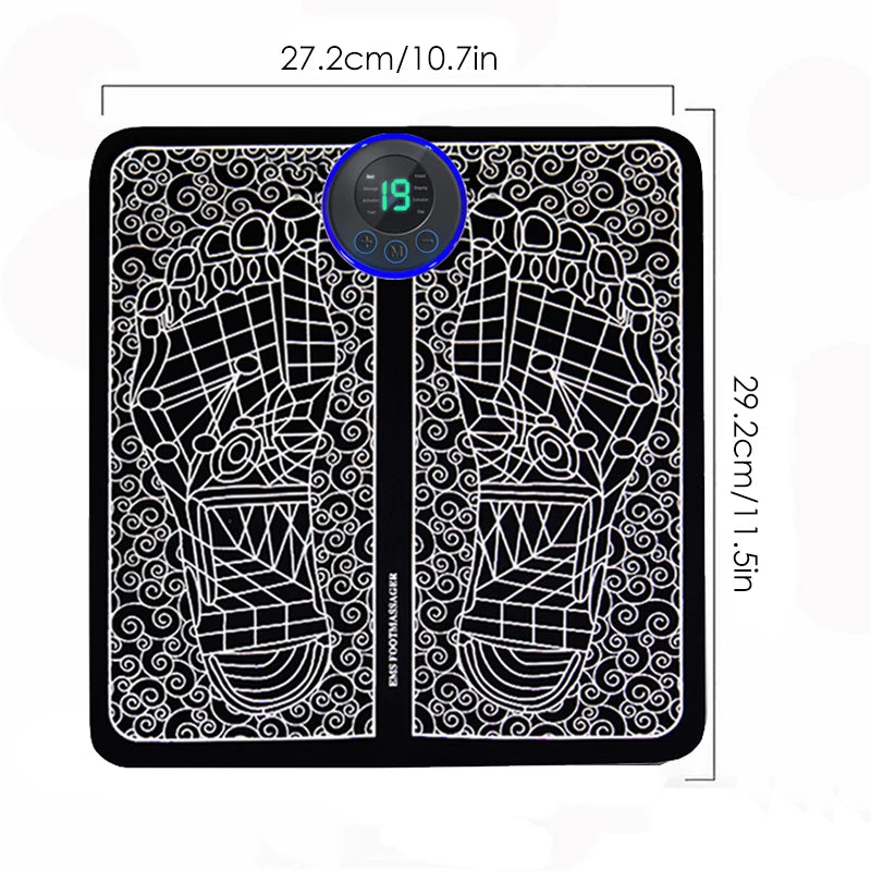 CalmSight™ EMS Foot Massager Pad – Portable Foldable Mat, 8 Modes & 19 Levels for Circulation & Pain Relief