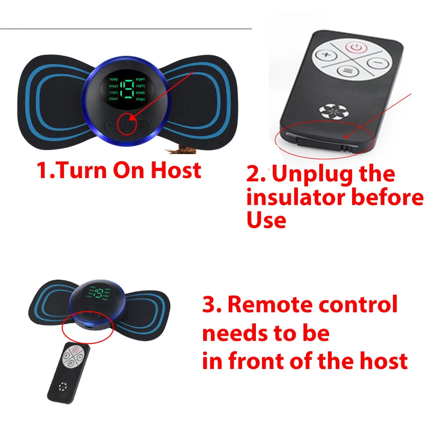 CalmSight™ Mini EMS Body Massager – 8-Mode Portable Electric Muscle Stimulator for Pain Relief & Recovery