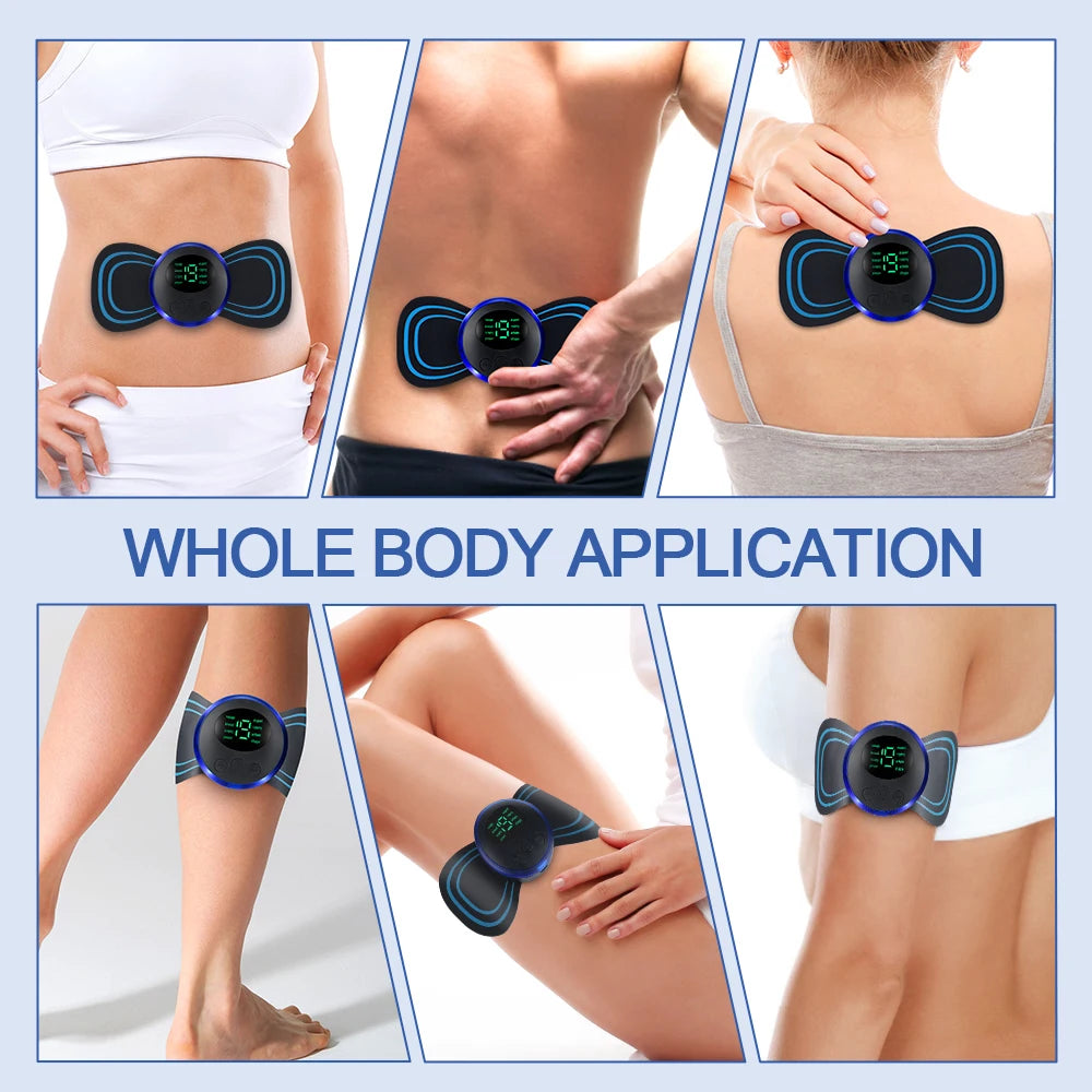CalmSight™ Mini EMS Body Massager – 8-Mode Portable Electric Muscle Stimulator for Pain Relief & Recovery