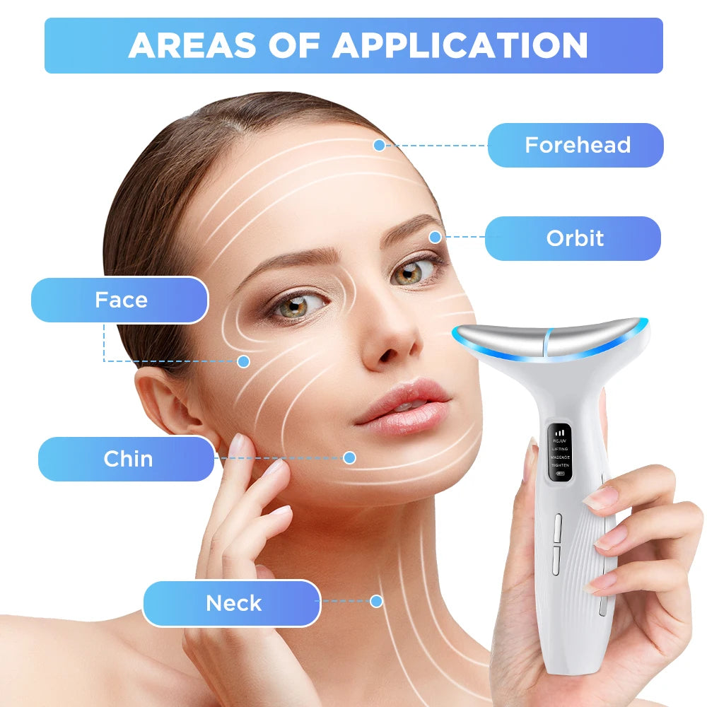 CalmSight™ Neck & Face Lifting Massager – 7-Mode LED Light Therapy & Skin Rejuvenation