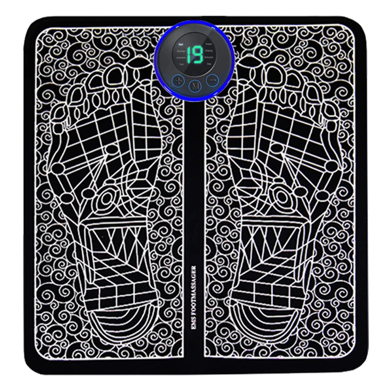 CalmSight™ EMS Foot Massager Pad – Portable Foldable Mat, 8 Modes & 19 Levels for Circulation & Pain Relief