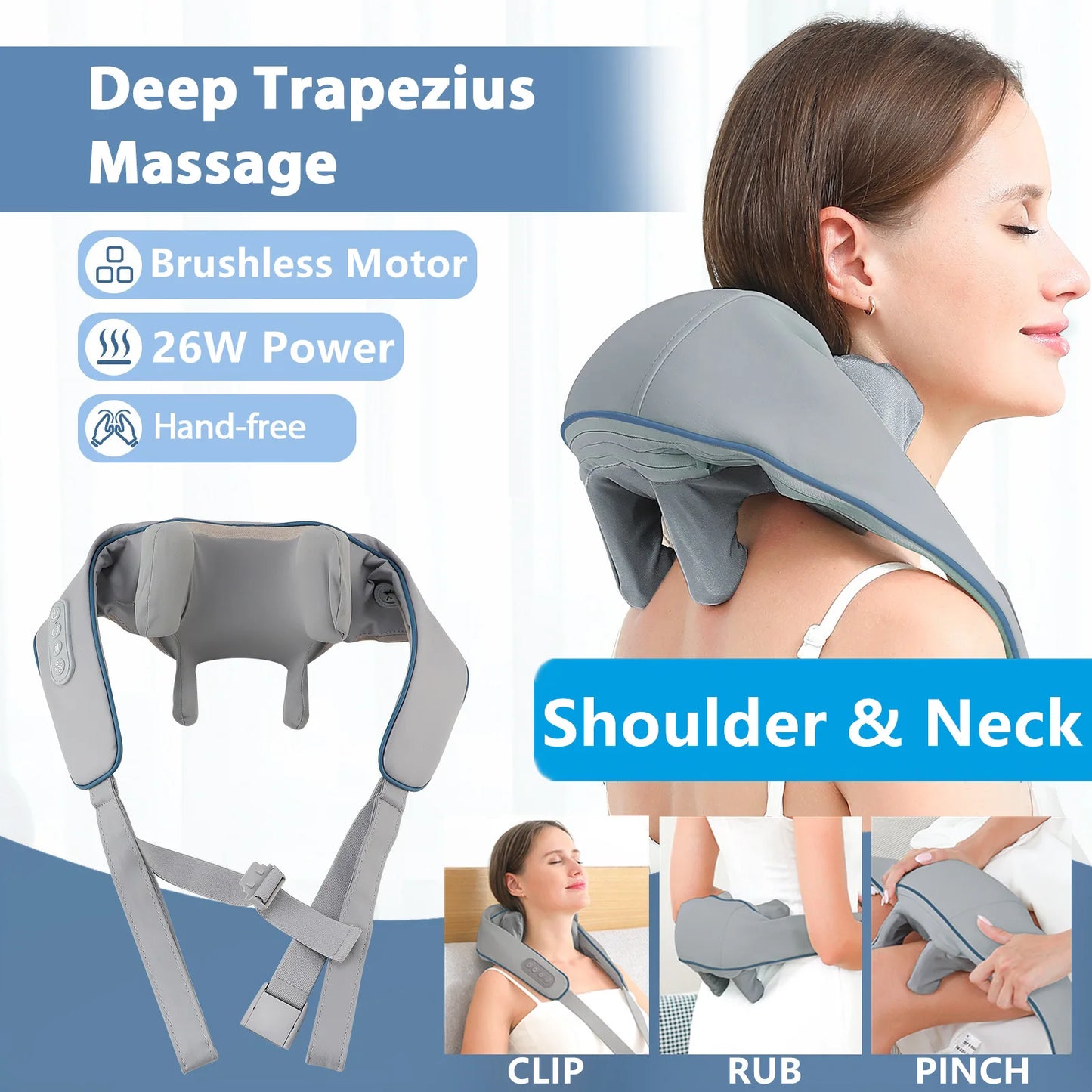 CalmSight™ Neck & Shoulder Massager – Portable Heated Neck Massager with Deep Tissue Relief