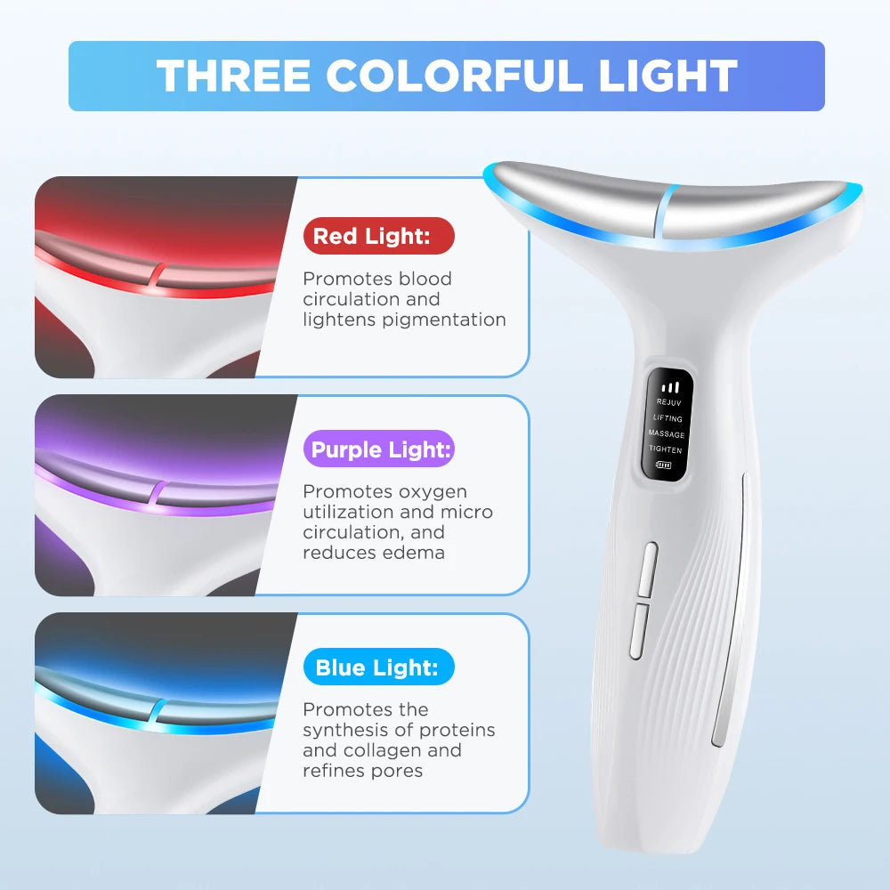 CalmSight™ Neck & Face Lifting Massager – 7-Mode LED Light Therapy & Skin Rejuvenation
