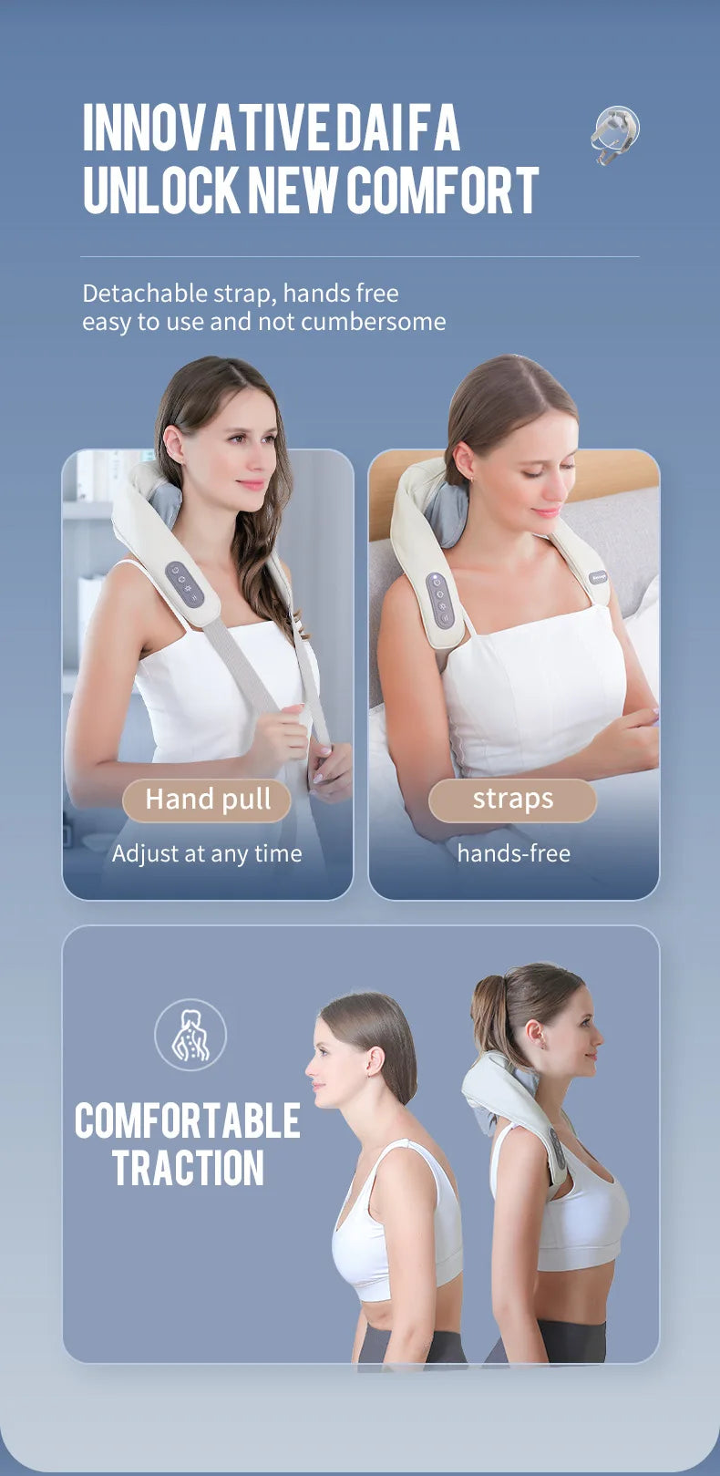 CalmSight™ Neck & Shoulder Massager – Portable Heated Neck Massager with Deep Tissue Relief