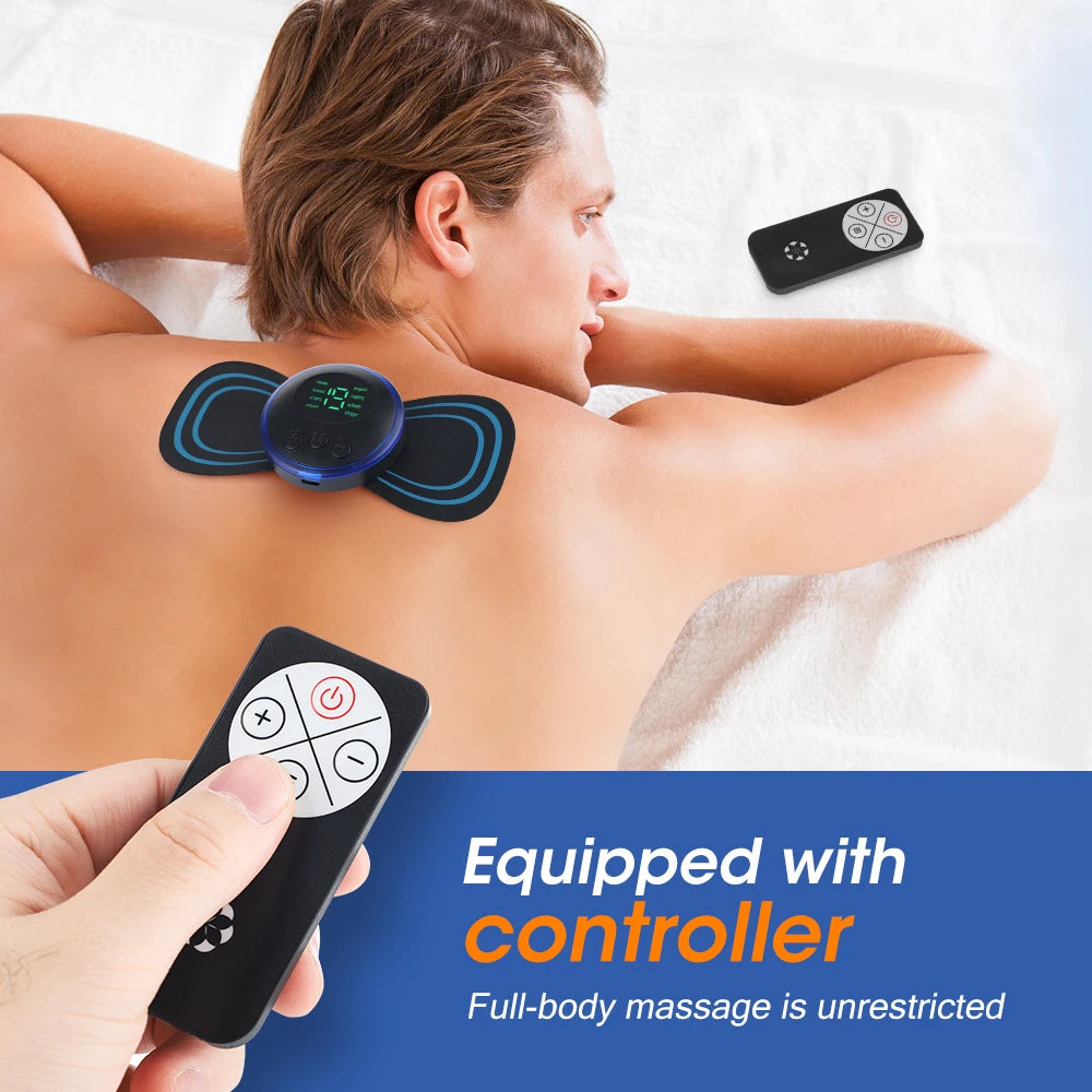 CalmSight™ Mini EMS Body Massager – 8-Mode Portable Electric Muscle Stimulator for Pain Relief & Recovery