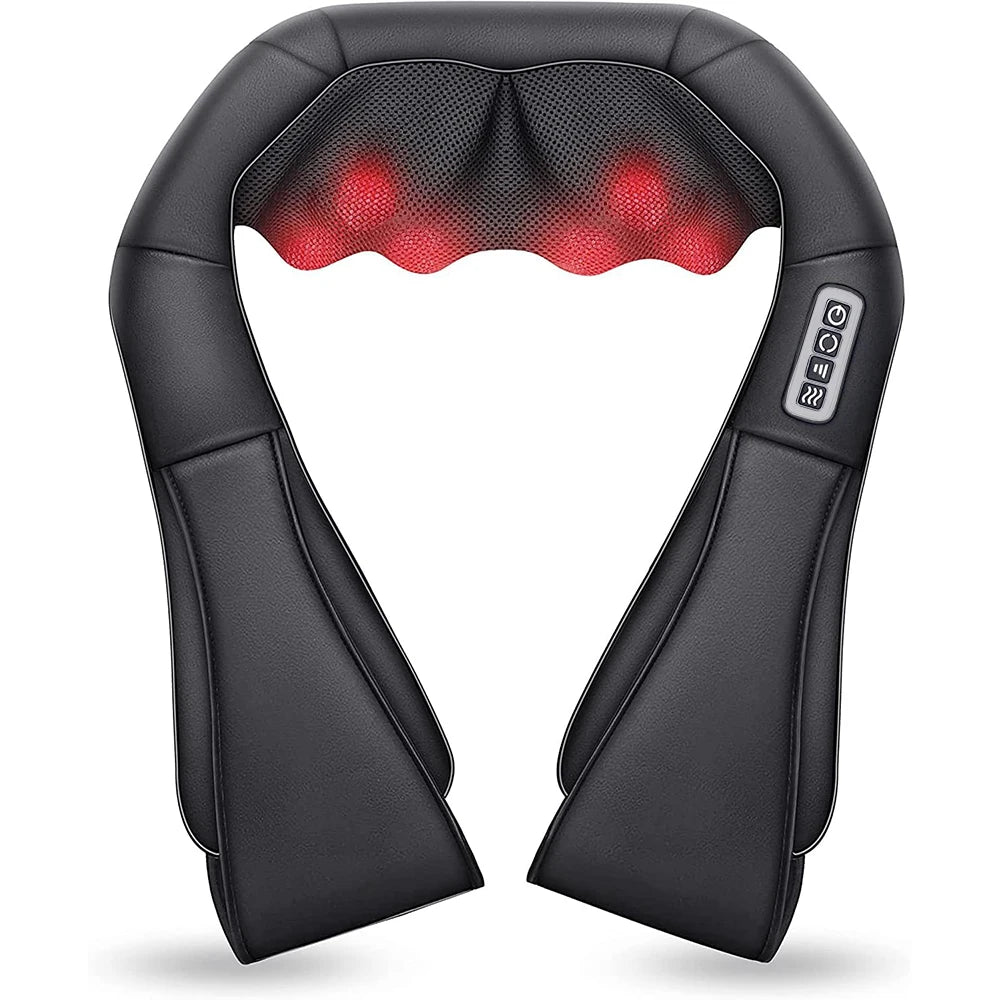 CalmSight™ Heated Shiatsu Neck & Shoulder Massager – U-Shaped Electric Deep-Kneading Back & Neck Massager