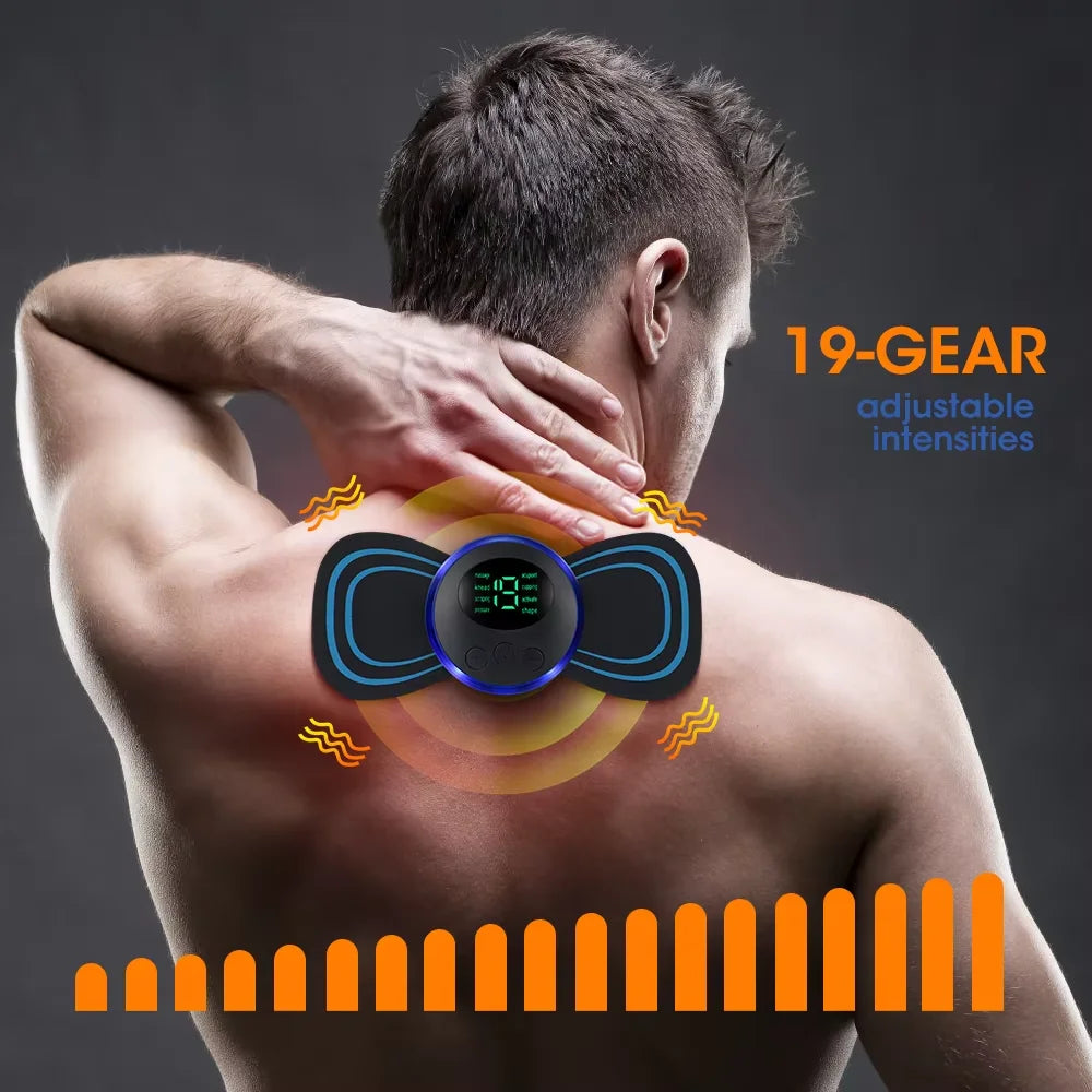 CalmSight™ Mini EMS Body Massager – 8-Mode Portable Electric Muscle Stimulator for Pain Relief & Recovery