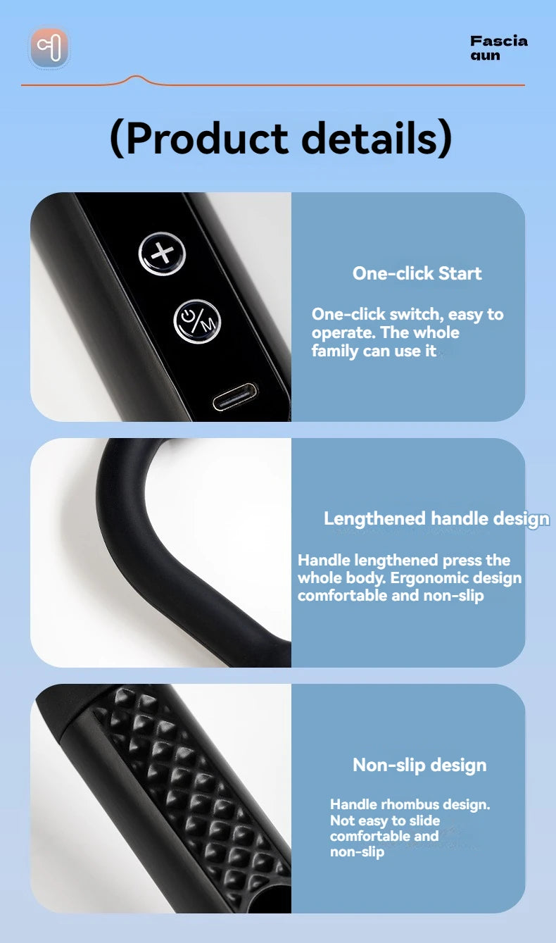 CalmSight™ Portable 9-Mode Massage Gun – Deep Tissue Relief for Neck, Shoulder, Back & Full Body