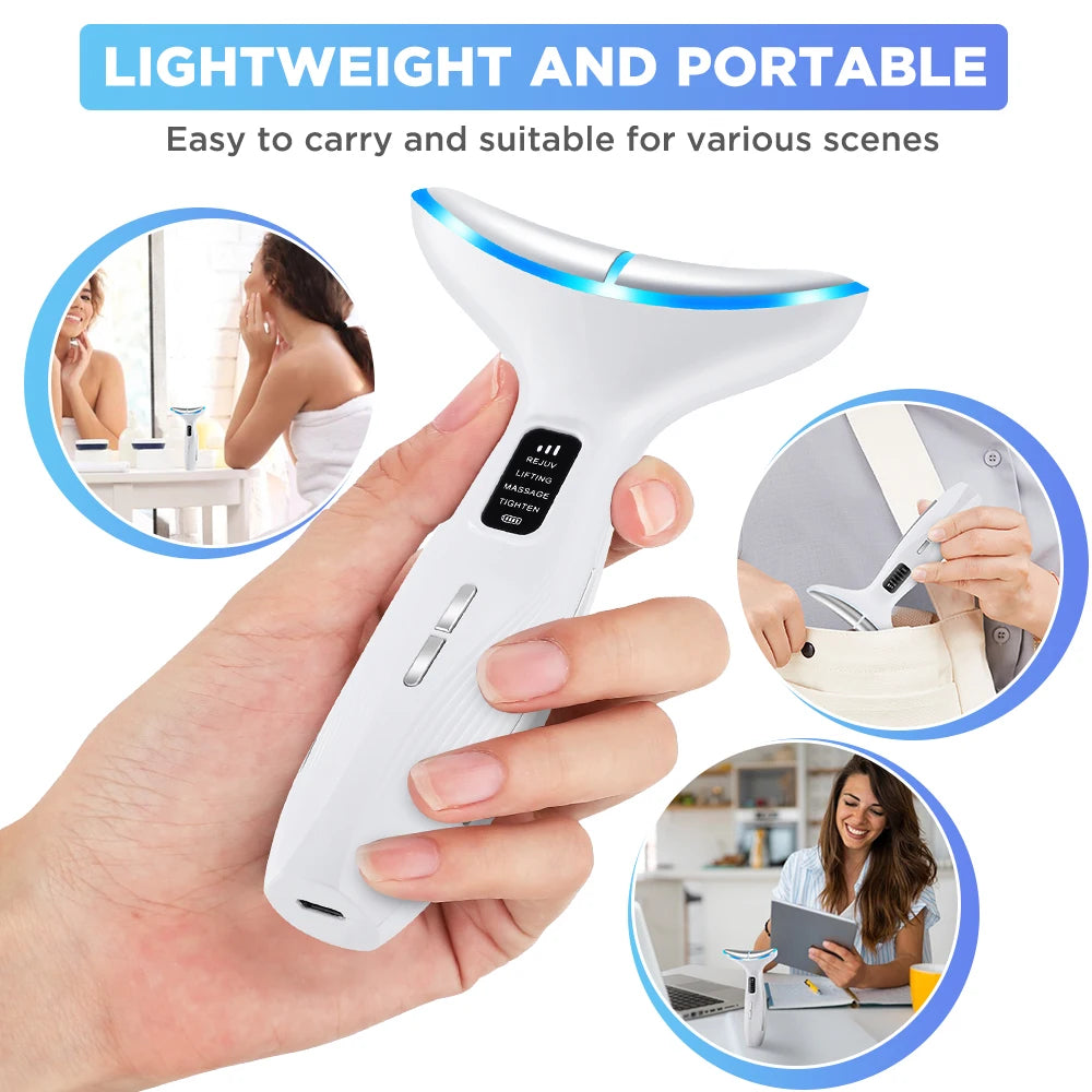 CalmSight™ Neck & Face Lifting Massager – 7-Mode LED Light Therapy & Skin Rejuvenation