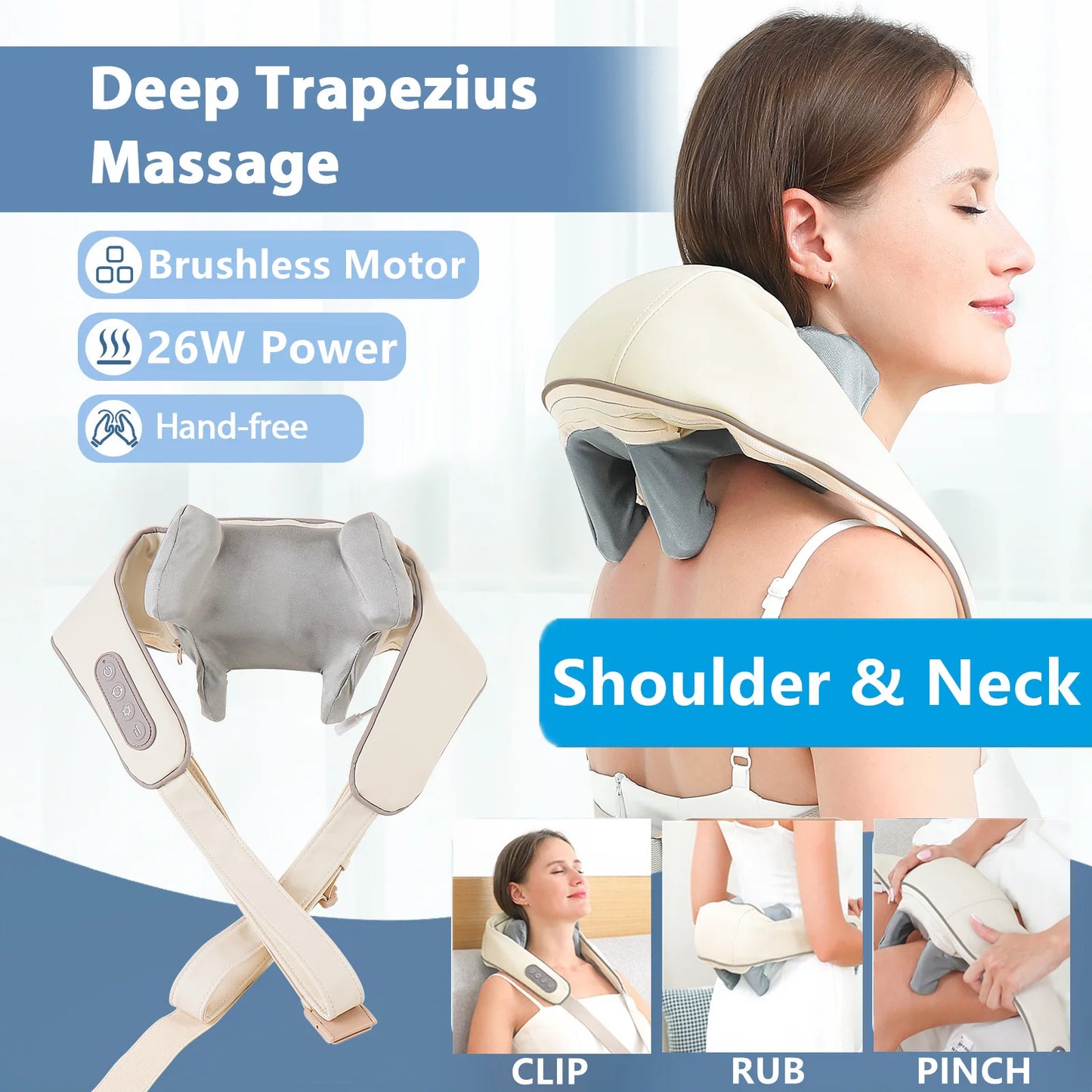CalmSight™ Neck & Shoulder Massager – Portable Heated Neck Massager with Deep Tissue Relief