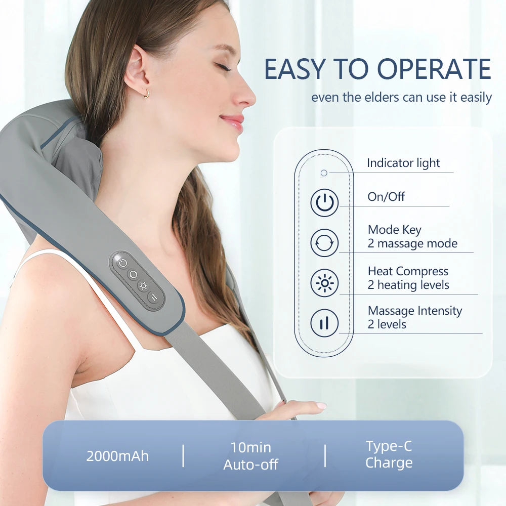 CalmSight™ Neck & Shoulder Massager – Portable Heated Neck Massager with Deep Tissue Relief
