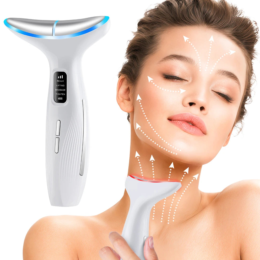CalmSight™ Neck & Face Lifting Massager – 7-Mode LED Light Therapy & Skin Rejuvenation
