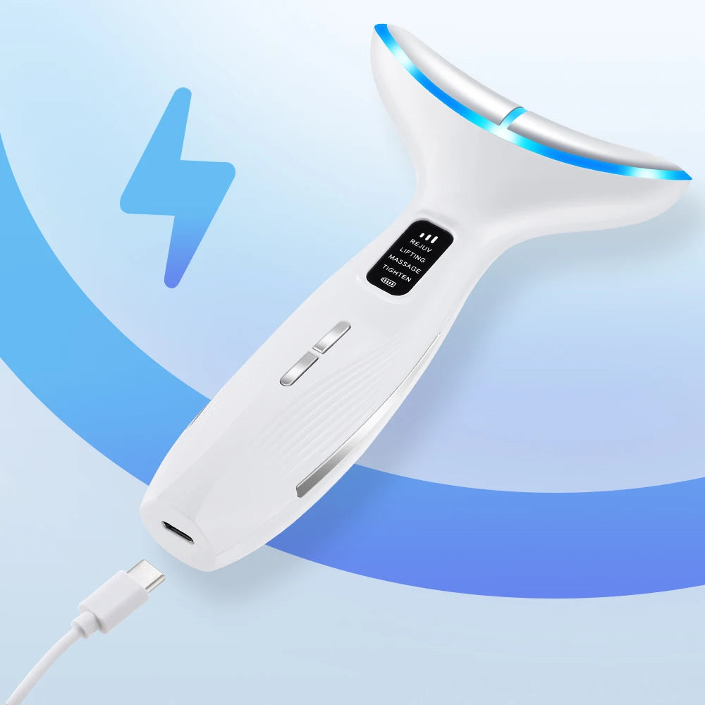 CalmSight™ Neck & Face Lifting Massager – 7-Mode LED Light Therapy & Skin Rejuvenation