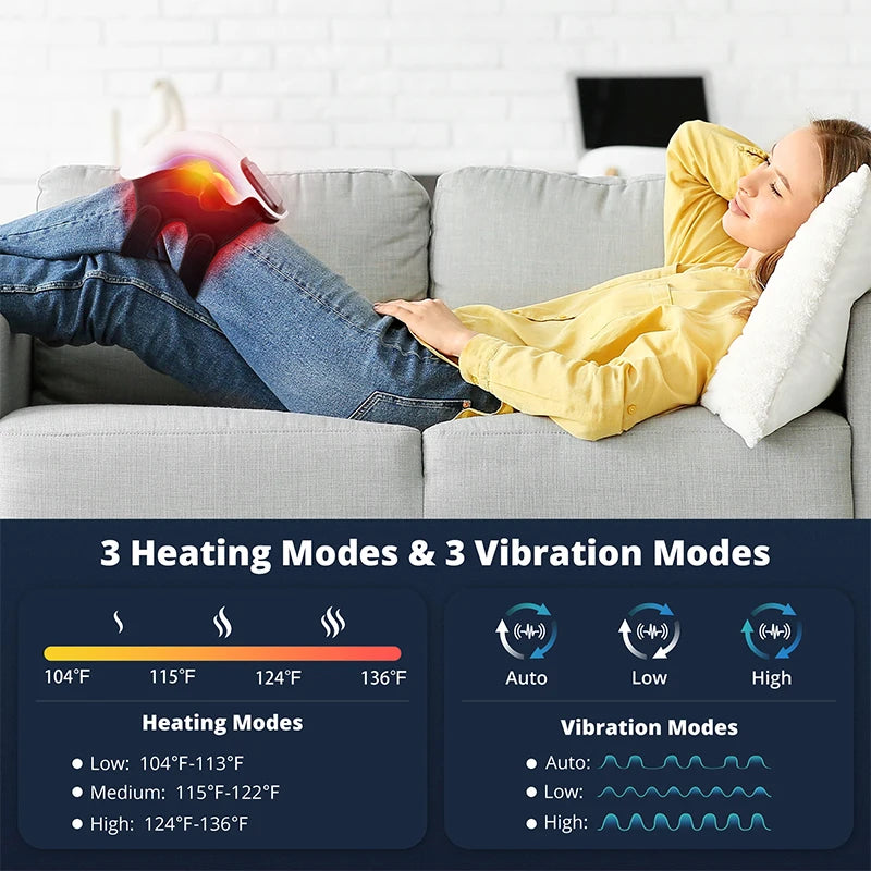 CalmSight™ Heated Knee Massager with Vibration – Cordless Pain Relief & Recovery Device