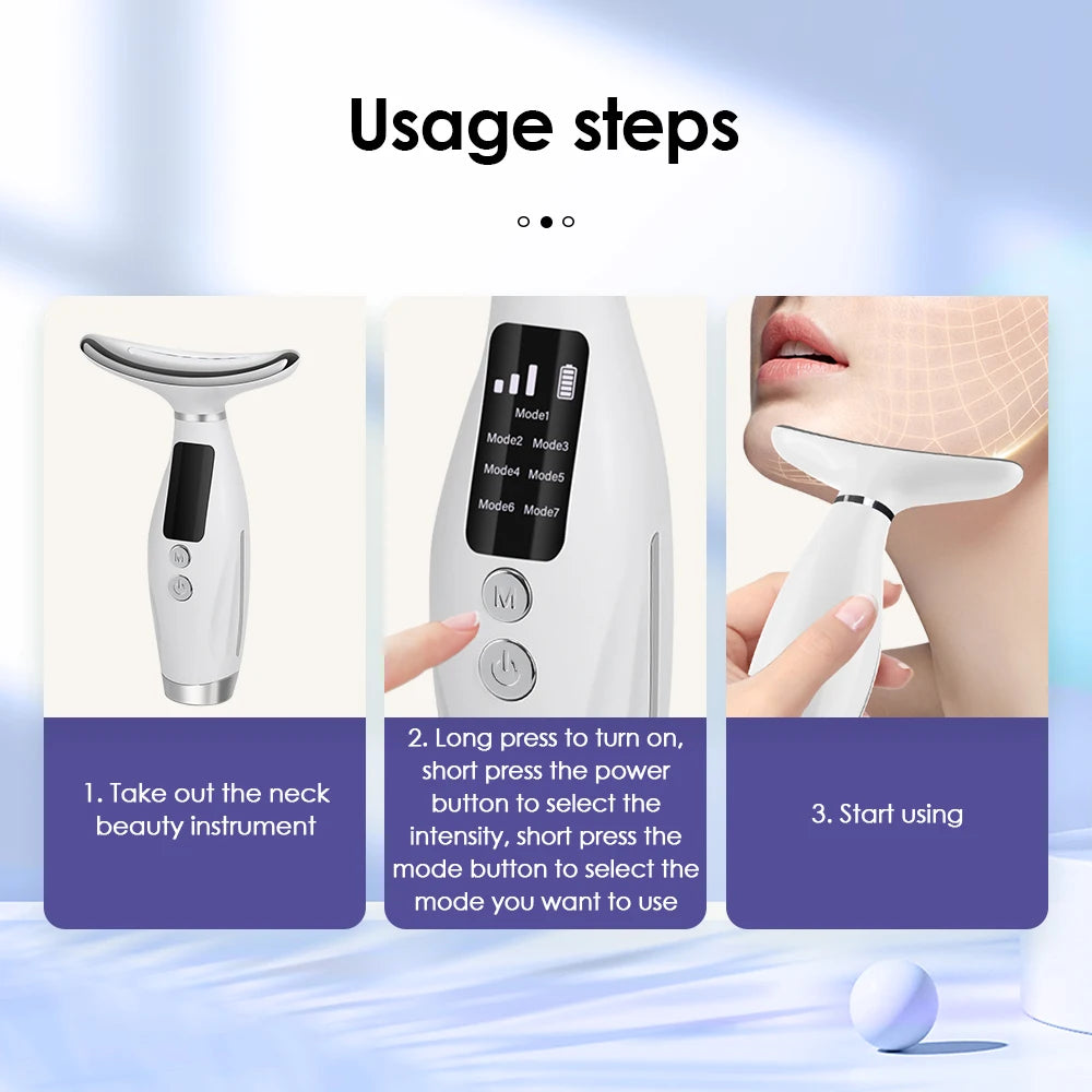 CalmSight™ Neck & Face Lifting Massager – 7-Mode LED Light Therapy & Skin Rejuvenation