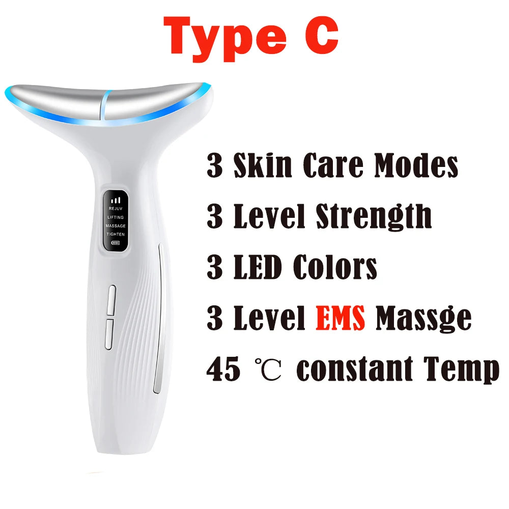 CalmSight™ Neck & Face Lifting Massager – 7-Mode LED Light Therapy & Skin Rejuvenation