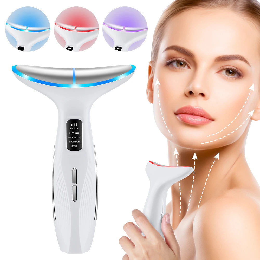 CalmSight™ Neck & Face Lifting Massager – 7-Mode LED Light Therapy & Skin Rejuvenation
