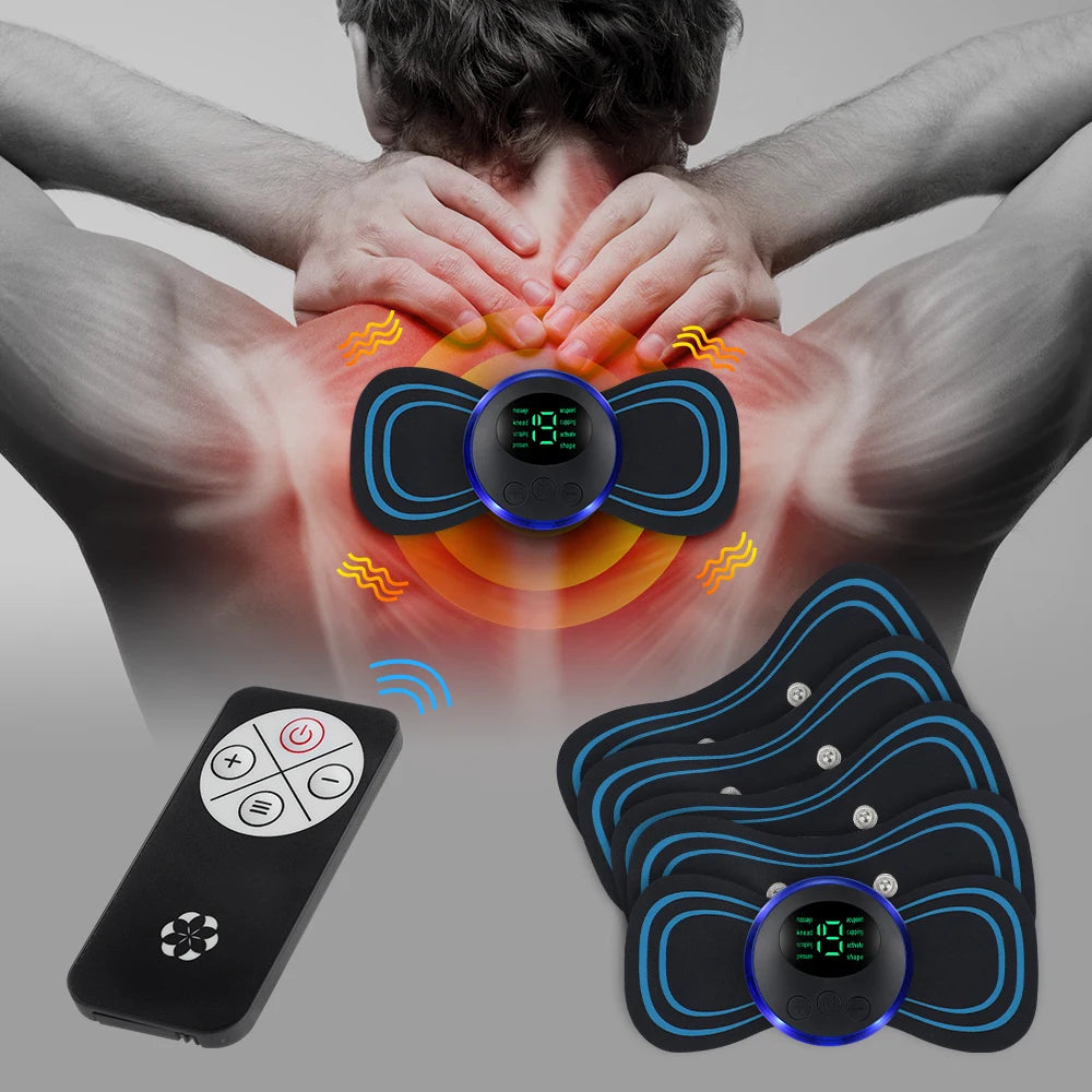 CalmSight™ Mini EMS Body Massager – 8-Mode Portable Electric Muscle Stimulator for Pain Relief & Recovery
