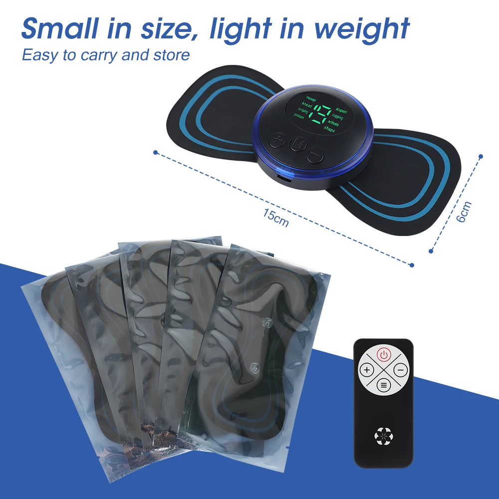 CalmSight™ Mini EMS Body Massager – 8-Mode Portable Electric Muscle Stimulator for Pain Relief & Recovery