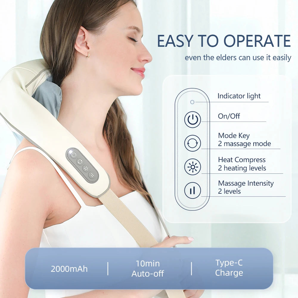 CalmSight™ Neck & Shoulder Massager – Portable Heated Neck Massager with Deep Tissue Relief