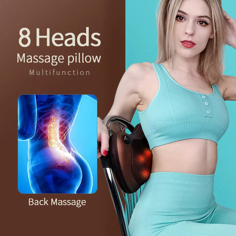 CalmSight™ Shiatsu Neck & Back Massager Pillow with Heat – Deep Tissue Pain Relief for Home & Car